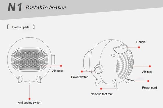 House / Office Portable Heater 500W AC220V-250V Rapid Heating